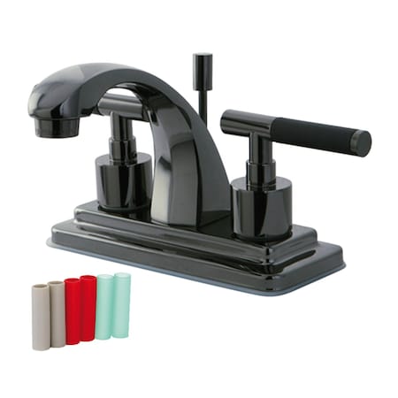 Kingston Brass NS4640DKL 4" Centerset Bathroom Faucet, Black Stainless Steel NS4640DKL